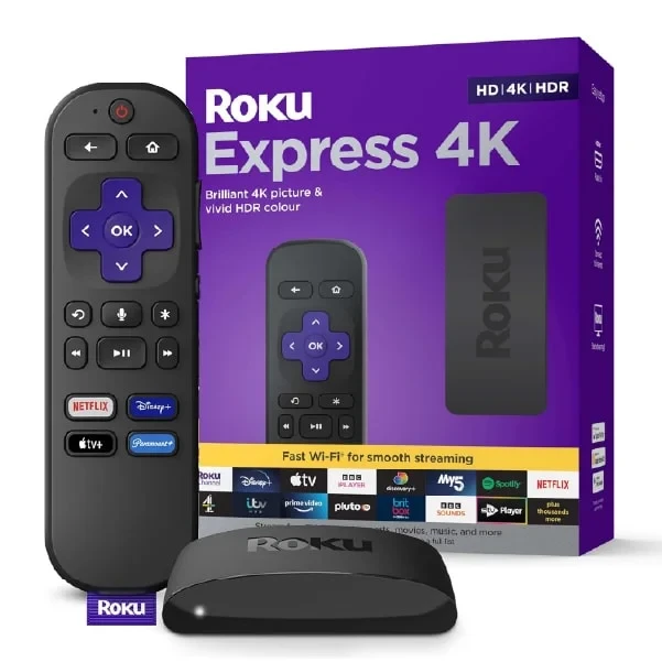 Roku Express 4K | Streaming Media Player HD/4K/HDR with Smooth Wireless Streaming and Roku Simple Remote with TV Controls